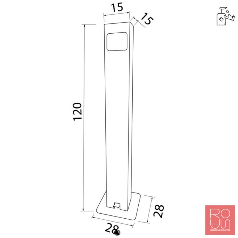 Pilona dispensador de gel i dosificador a pedal
