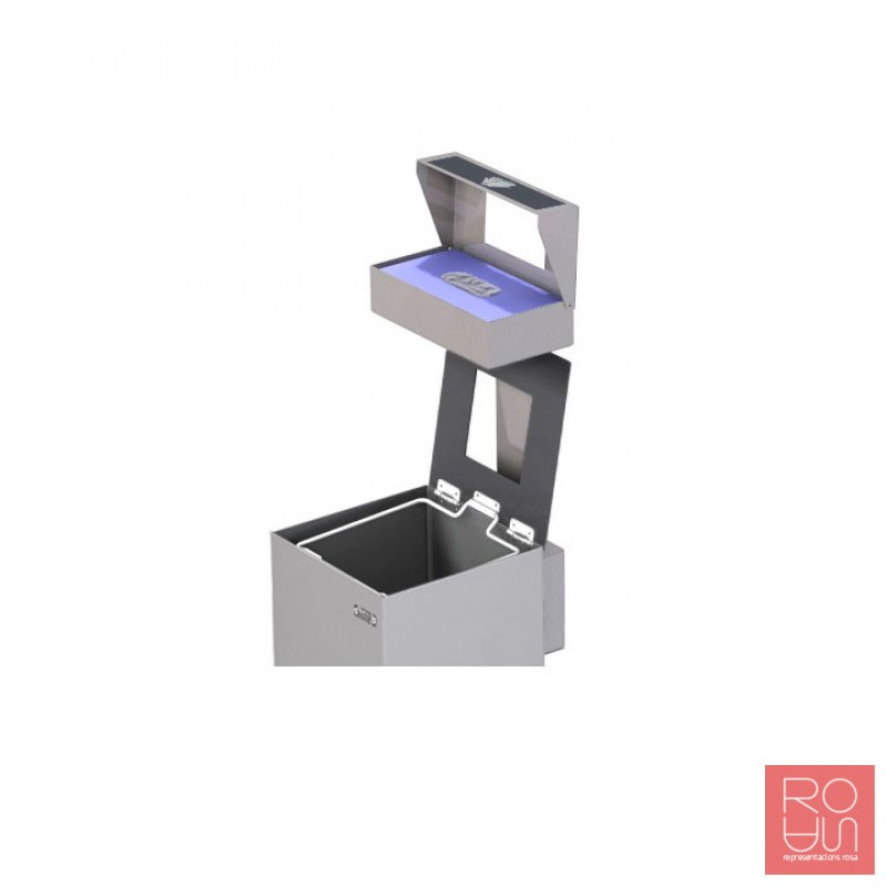 Paperera amb dispensador de guants a caixa