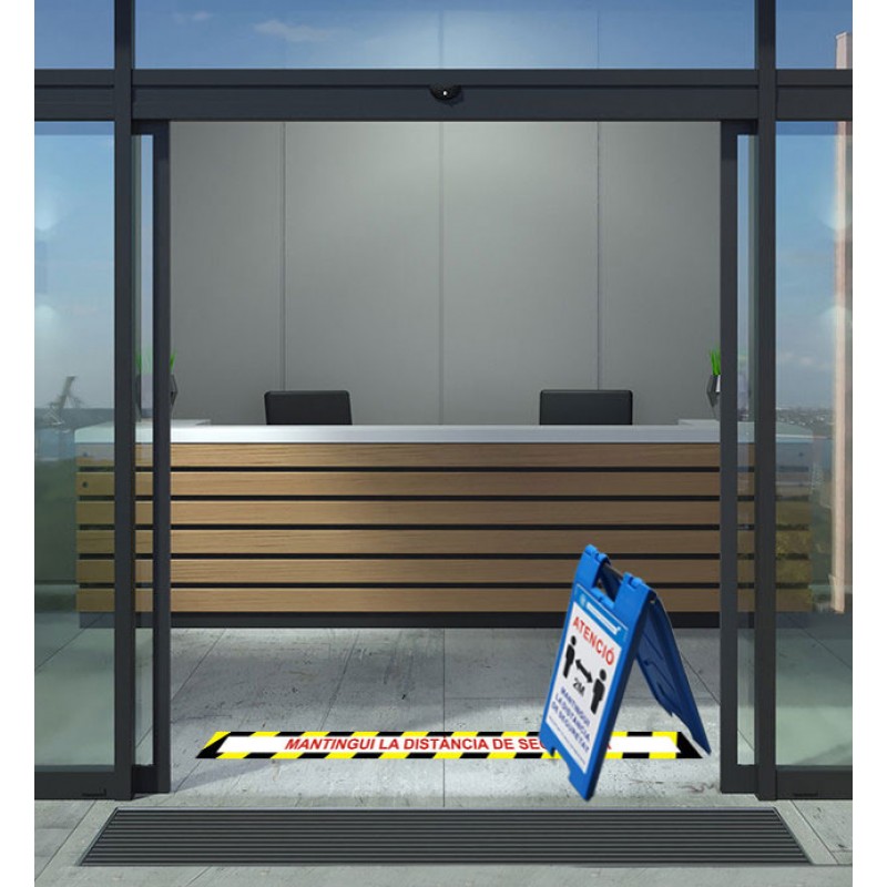 Trípode de senyalització accés a edificis Covid-19