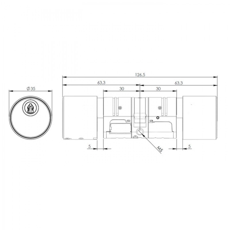 Cilindre amb electrònica als dos costats