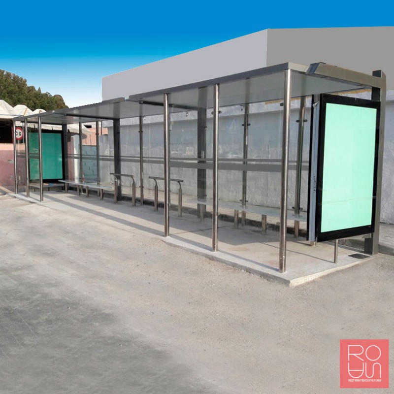 Marquesina parada d'autobús en acer inoxidable