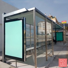 Marquesina parada d'autobús en acer inoxidable