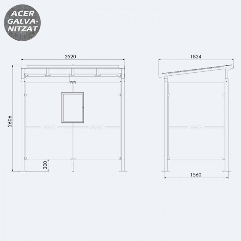 Marquesina parada d'autobús Milà
