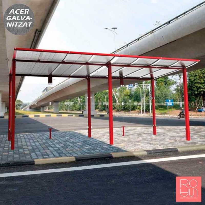 Marquesina parada d'autobús Mòdul 2500 mm