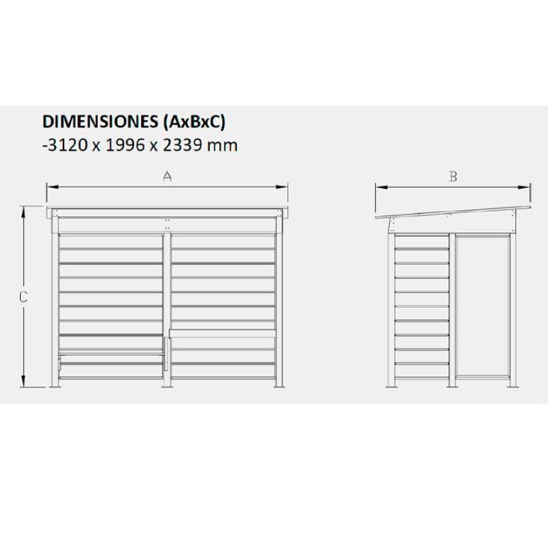Marquesina parada d'autobús Rural rústica