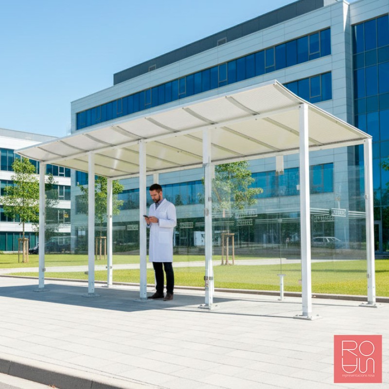 Marquesina per a fumadors Mòdul 5000 mm