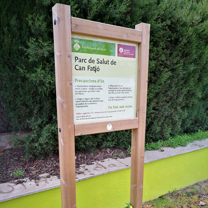 Cartell per normes d'ús en àrees biosaludables